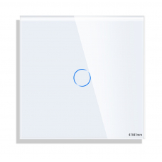 Small Touch Switch Glass Panel 1-gang, WHITE