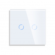 Touch Switch Glass Panel 2-gang, WHITE