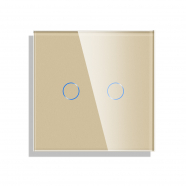 Touch Switch Glass Panel 2-gang, GOLD